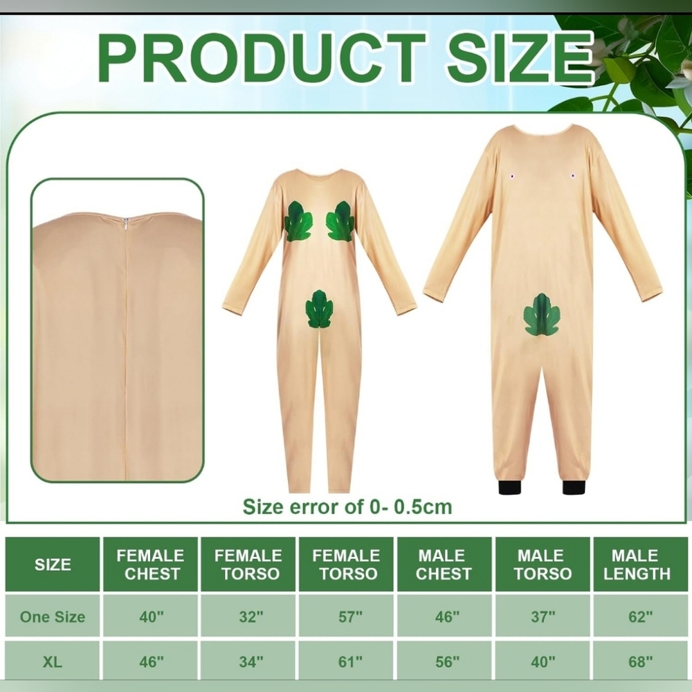 Adam & Eve Couple's Costume Set NIB Size: XL - Picture 7 of 7